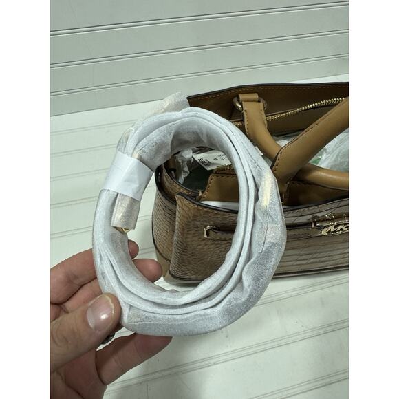 Michael Kors Large Reed Satchel Embossed Croc Leather Purse Crossbody NWT $598 - Picture 5 of 8